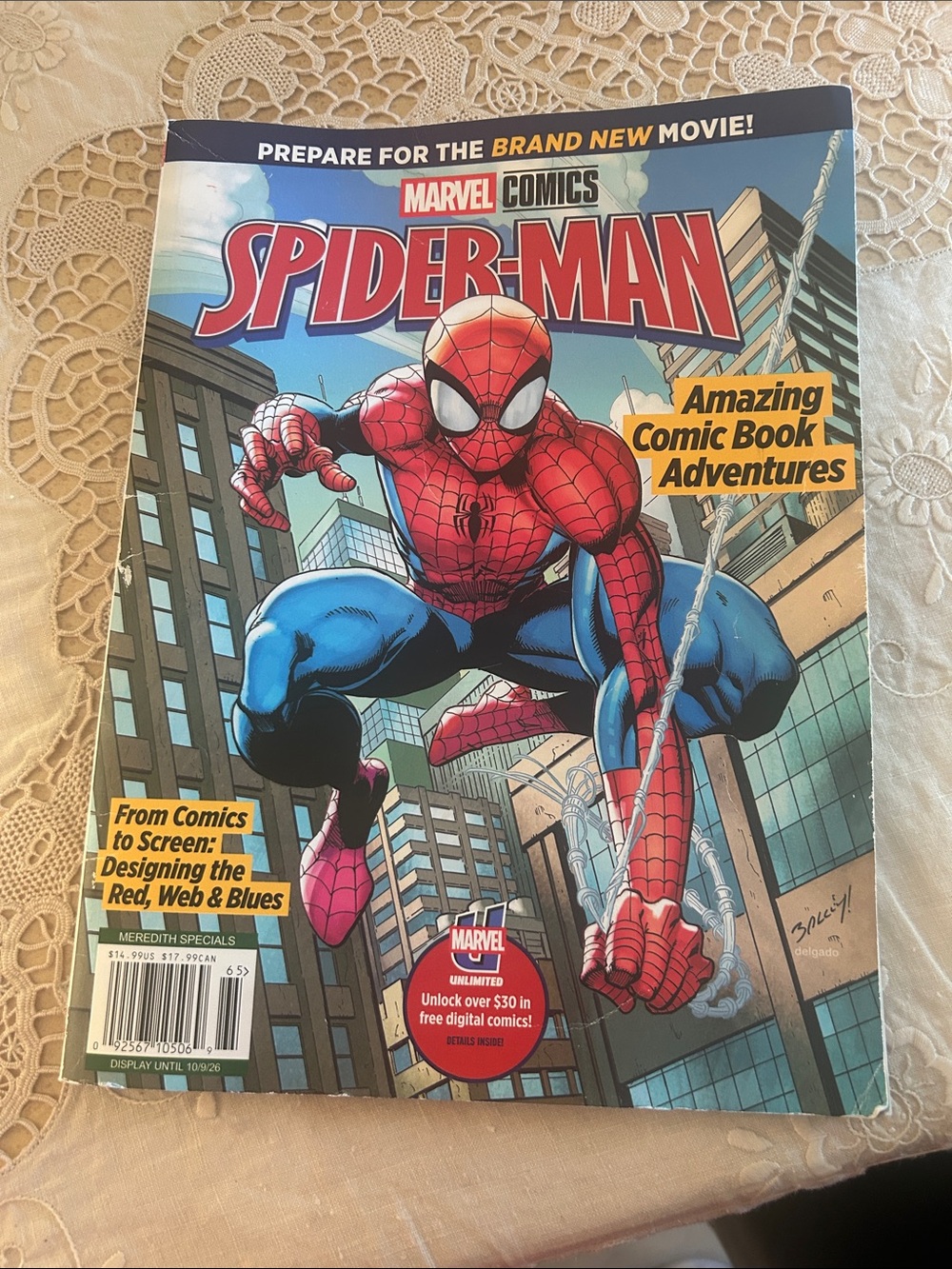 Marvel Spider-Man Comic Cover - Red, Blue & Yellow Accents